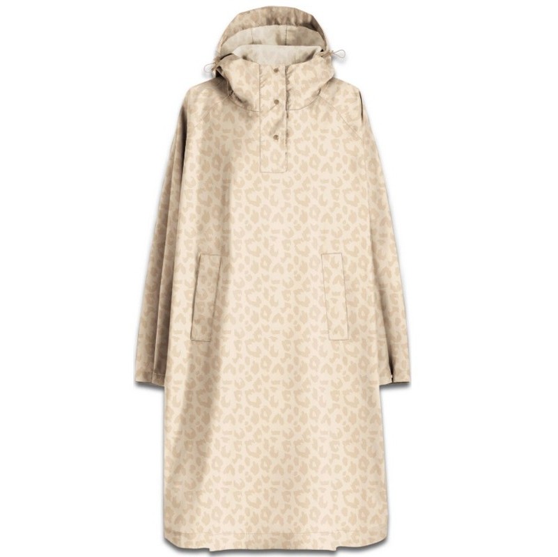 Impermeabile da viaggio pieghevole vaniglia leopardato, salvaspazio e utilissimo da riporre in valigia